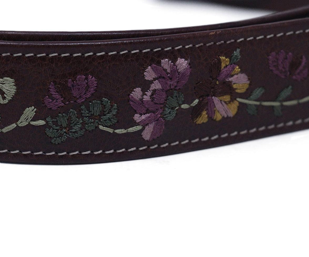 Christian Dior Brown Embroidered Belt 1