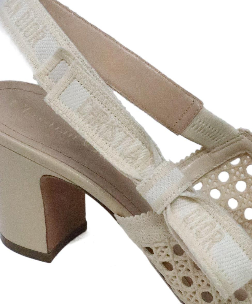 Christian Dior Cream Canvas Heels 7