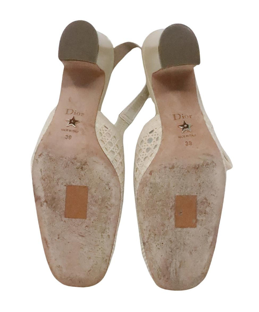 Christian Dior Cream Canvas Heels 4