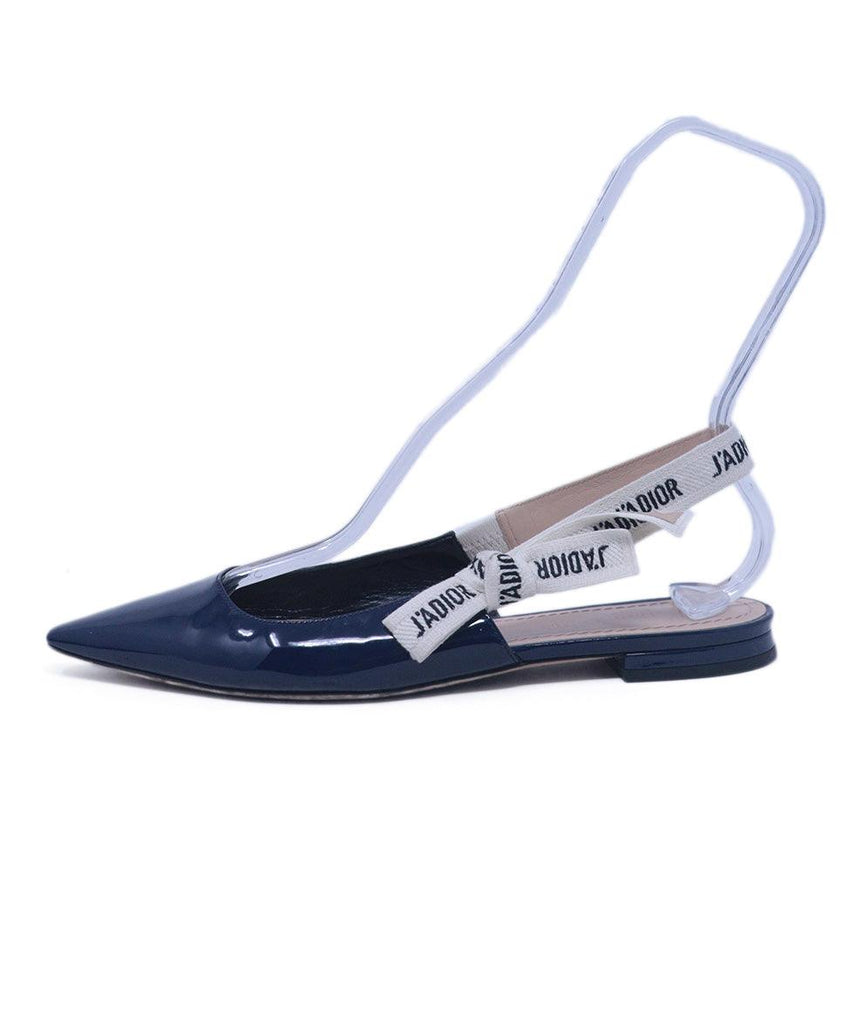 Christian Dior Navy Patent Leather Slingbacks 1