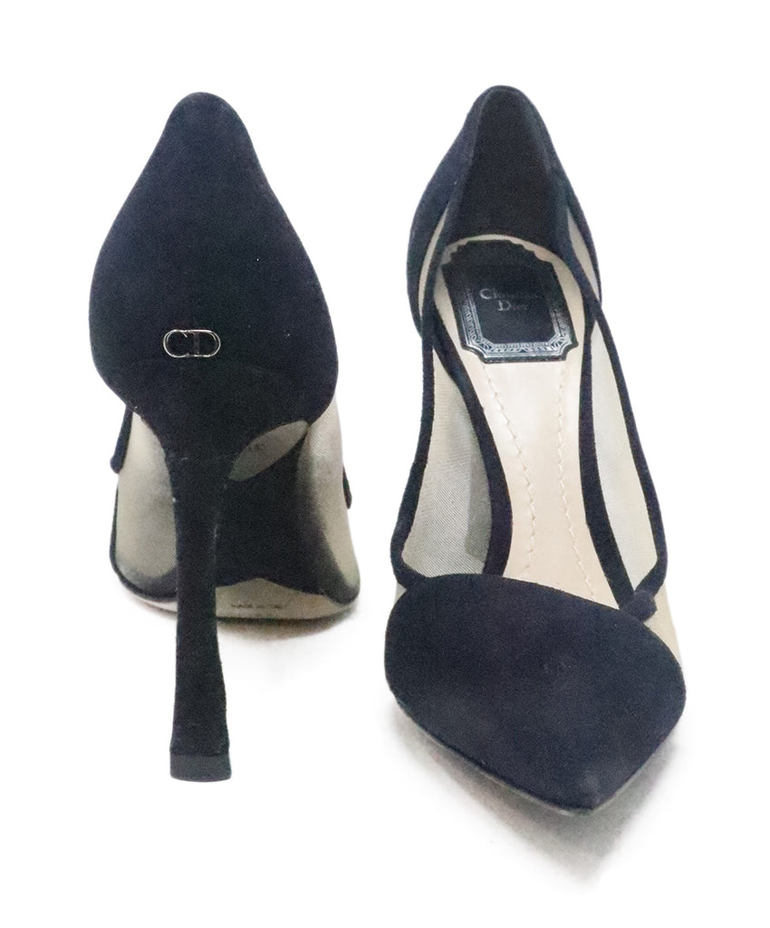 Christian Dior Blue Navy Suede & Mesh Heels 2