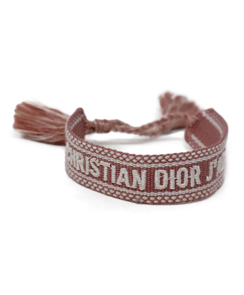 Christian Dior & Pink White Embroidered Bracelet 