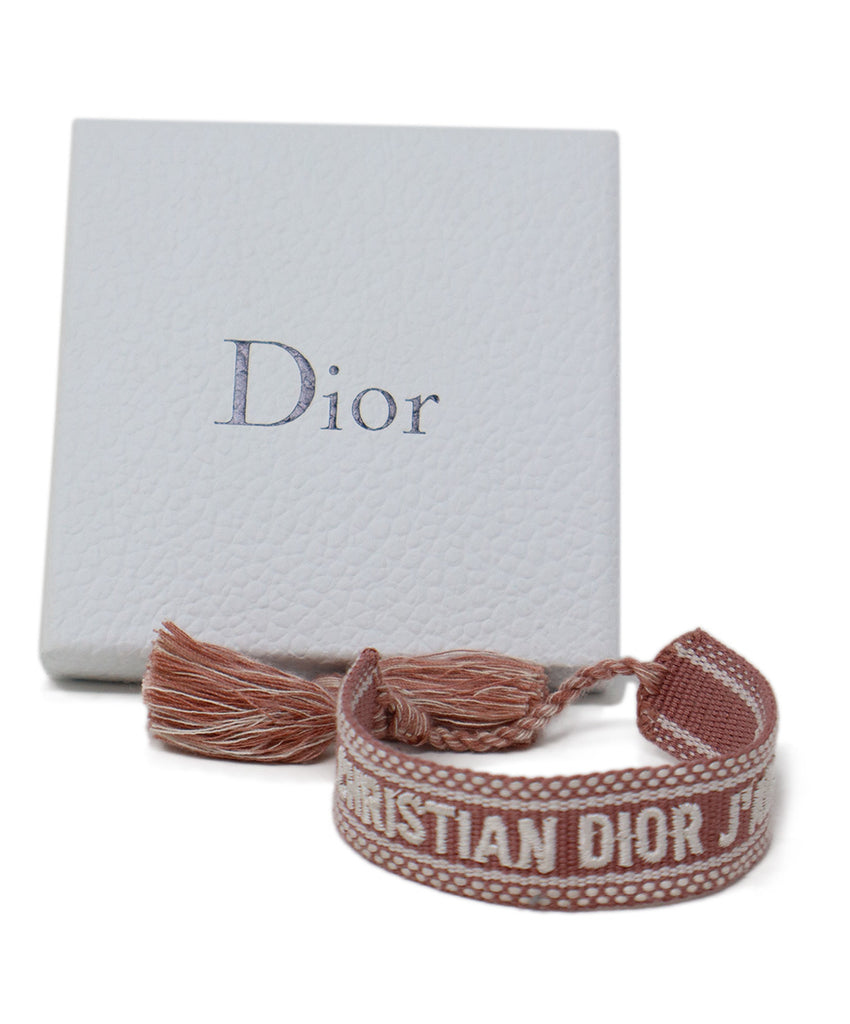 Christian Dior & Pink White Embroidered Bracelet 2