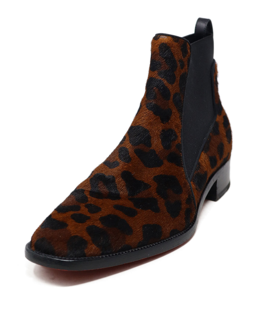 Christian Louboutin Animal Print Fur Booties 