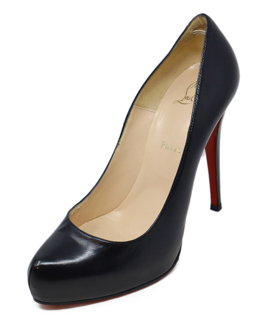 Christian Louboutin Black Leather Red Bottom Heels 