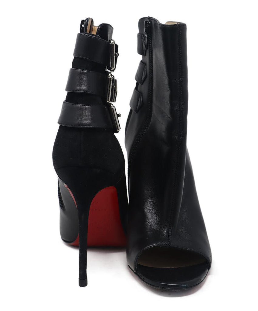 Christian Louboutin Black Leather Buckle Booties 2