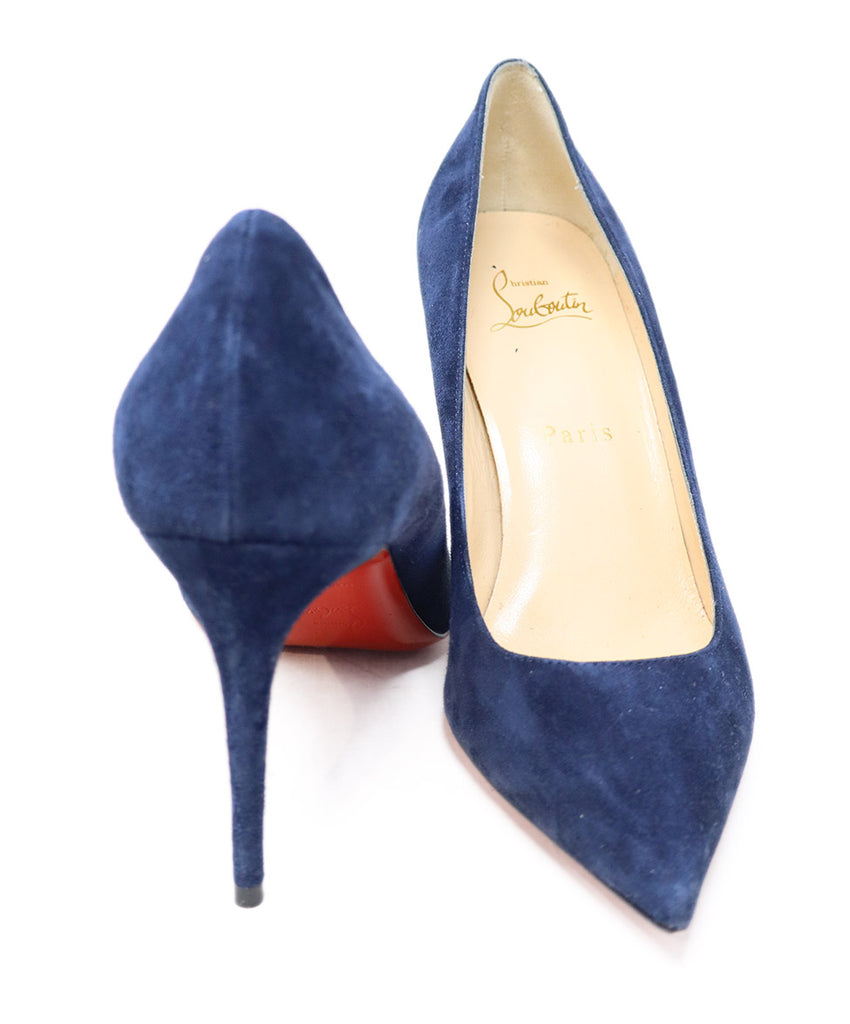 Christian Louboutin Blue Navy Suede Red Bottom Heels 2