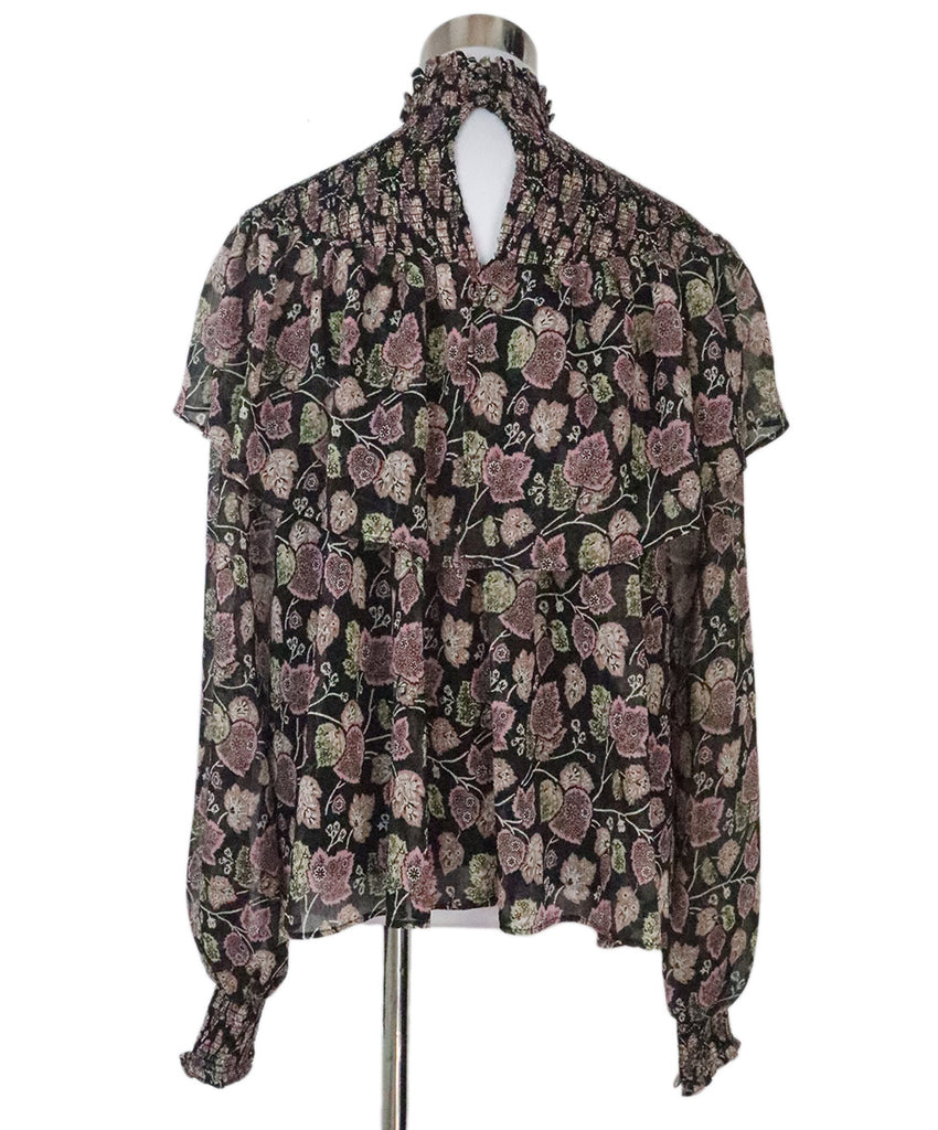 Cinq a' sept Black & Pink Print Blouse 2