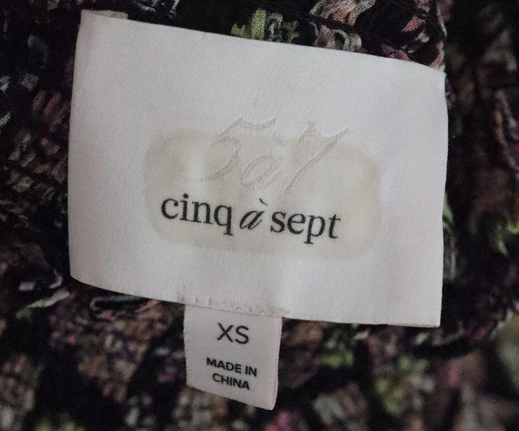 Cinq a' sept Black & Pink Print Blouse 3