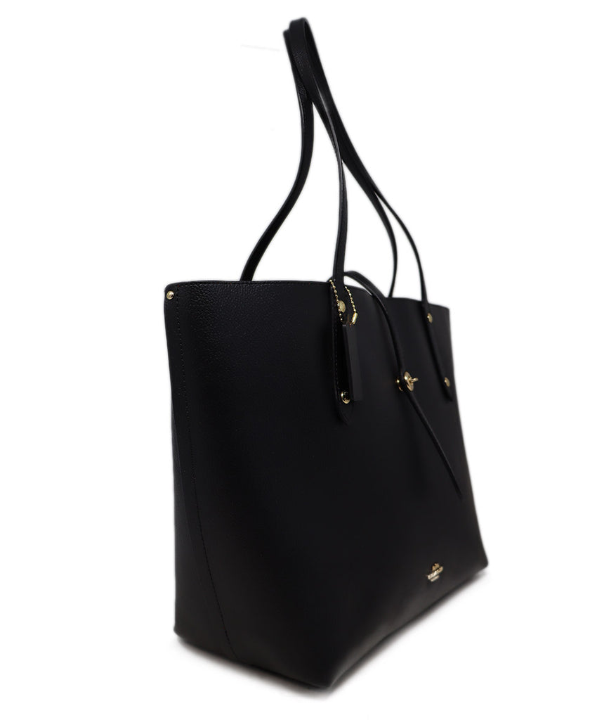 Coach Black Leather Tote 1