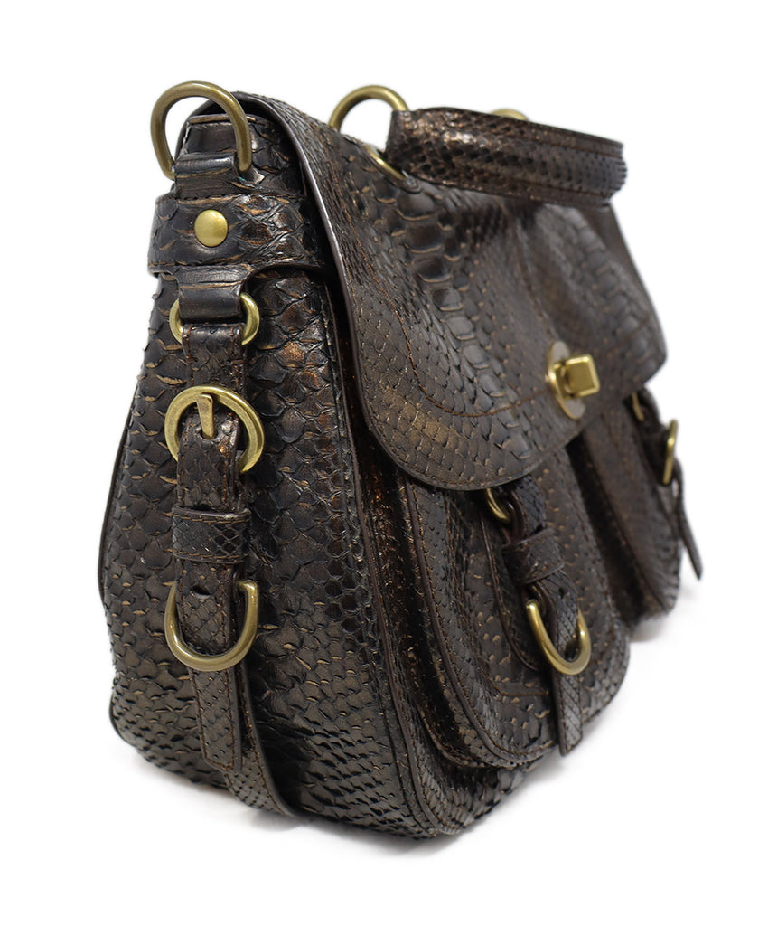 Coach Brown Python Leather Satchel 1