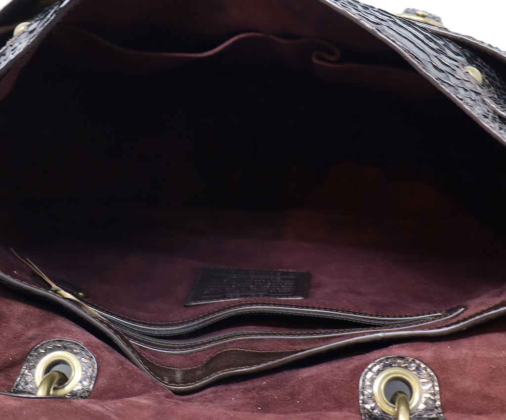 Coach Brown Python Leather Satchel 5