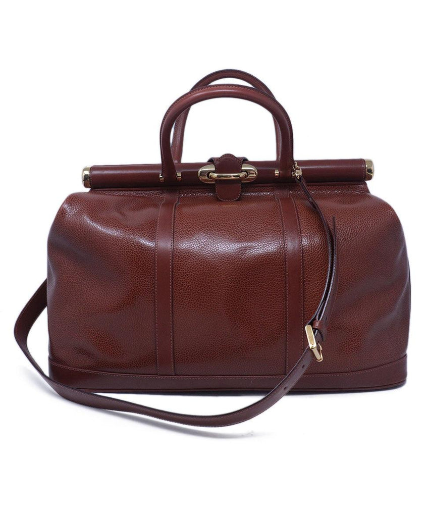 Cole Haan Vintage Cognac Leather Travel Bag 