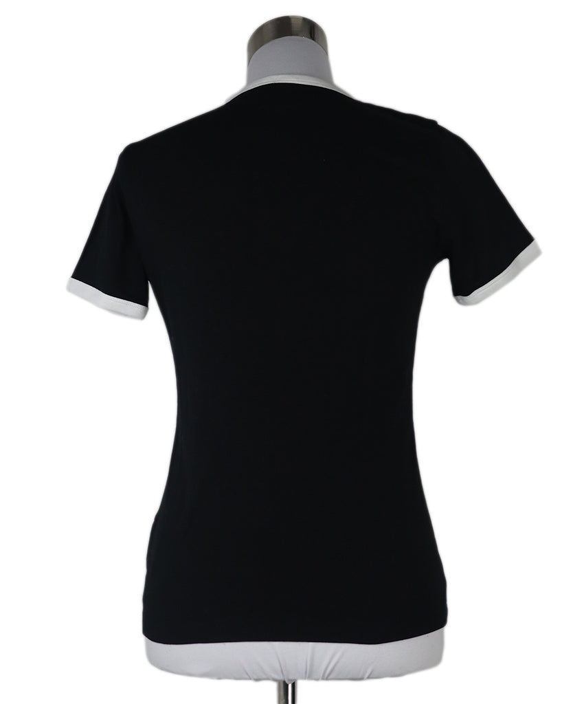 Courreges Black & White Cotton T-Shirt 2