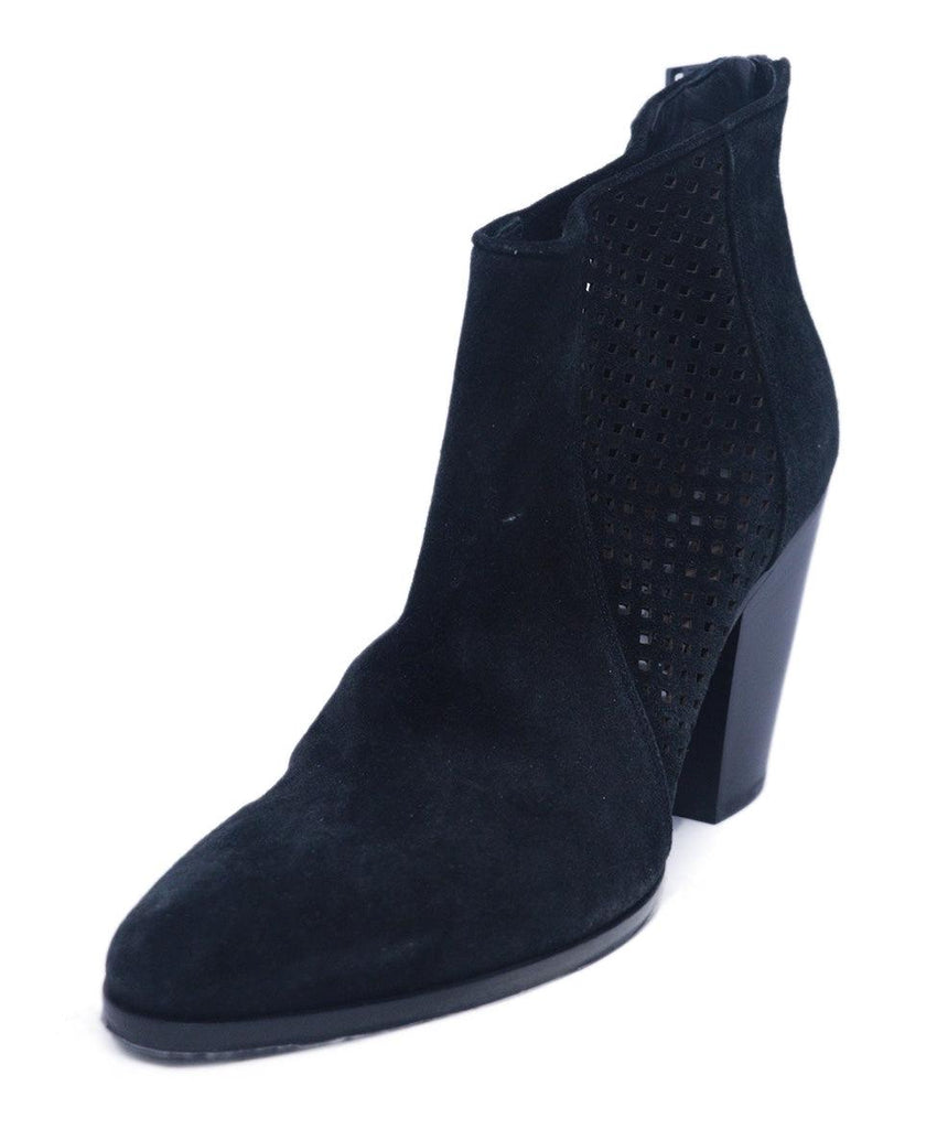 DVF Black Suede Cutout Booties 