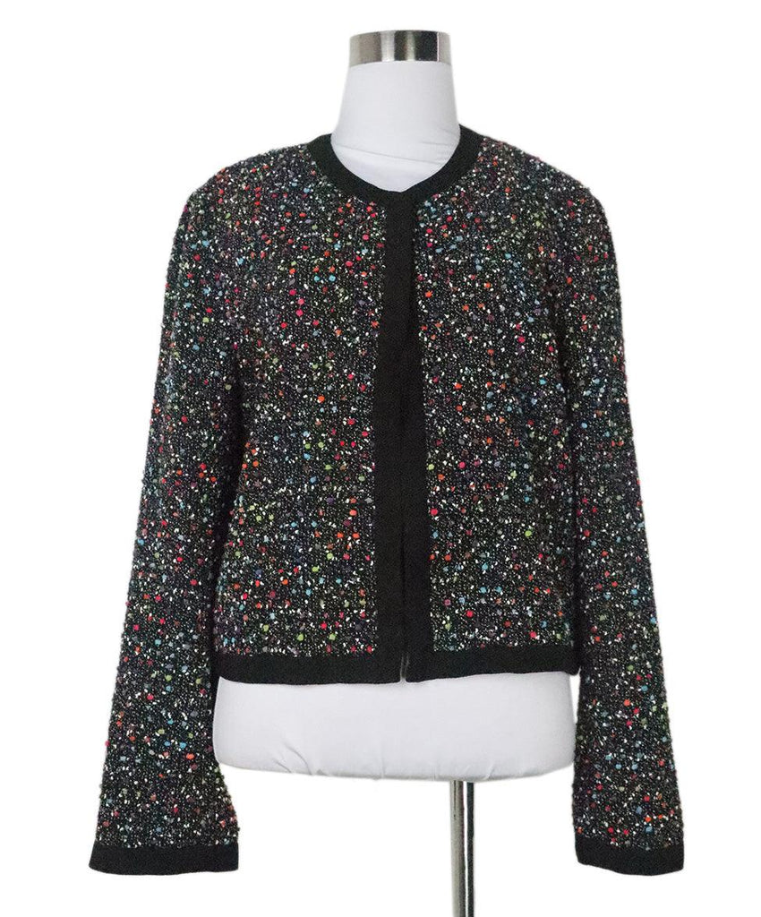 DVF Black & Multicolor Tweed Blazer 