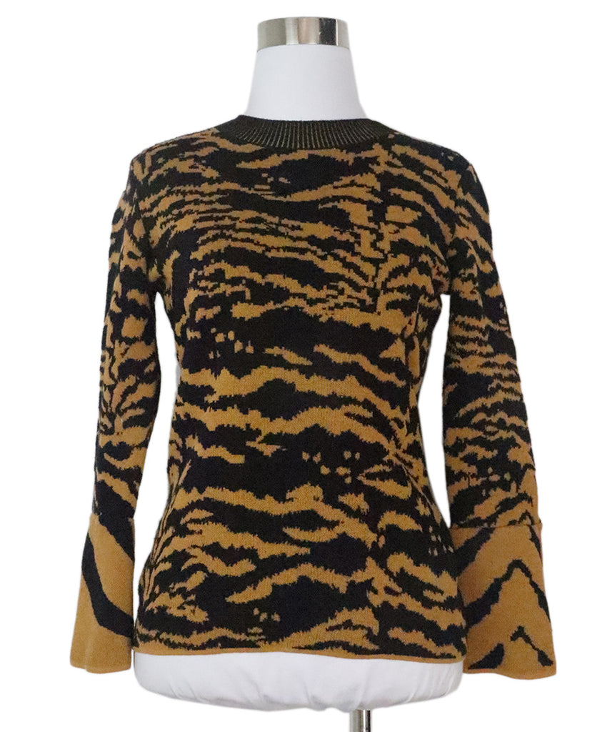 DVF Black & Tan Animal Print Sweater 