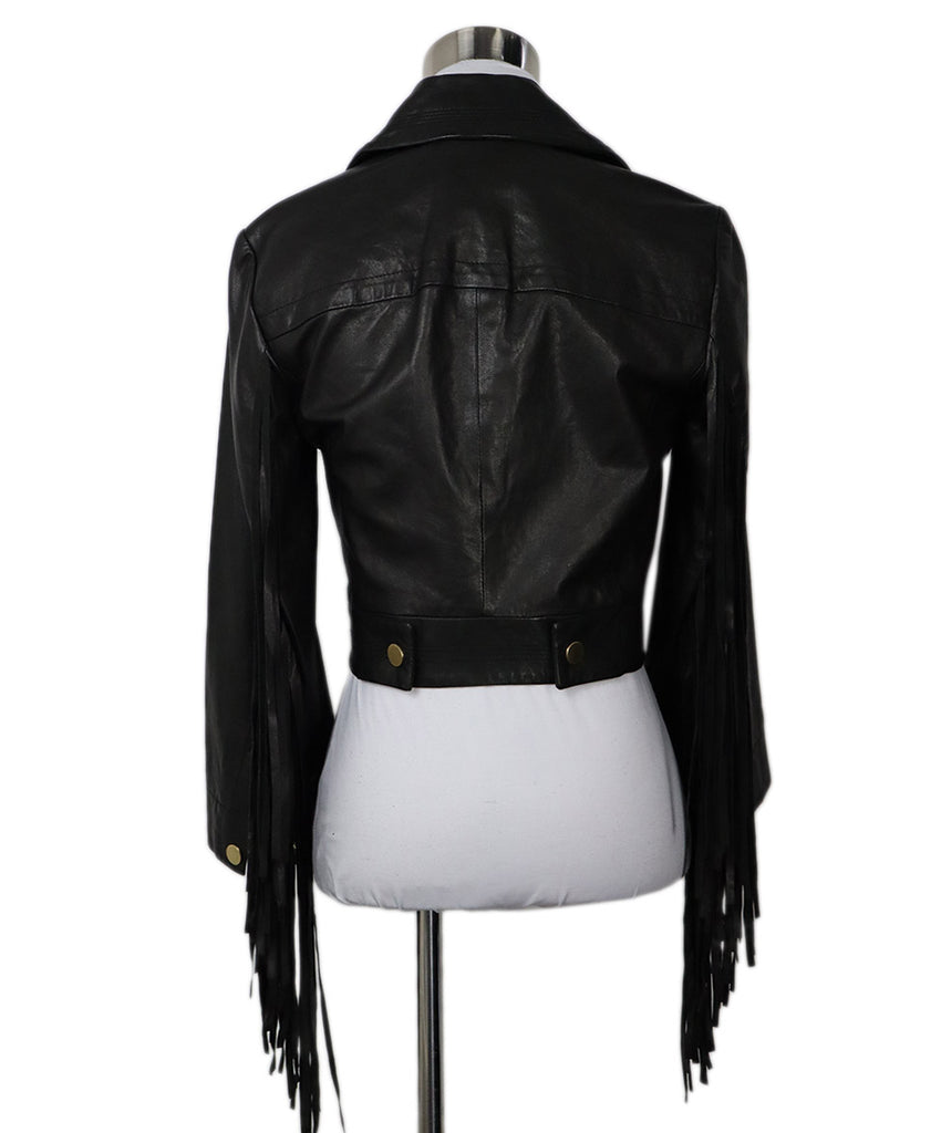 DVF Cropped Black Leather Jacket 2