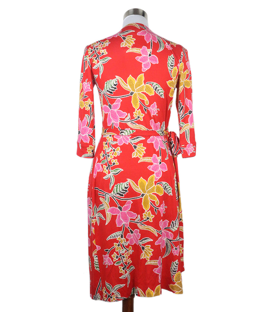 DVF Red Floral Silk Dress 2