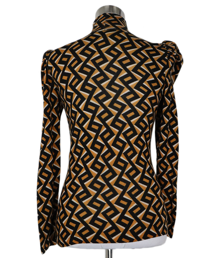 DVF Black & Amber Print Wool Turtleneck 2