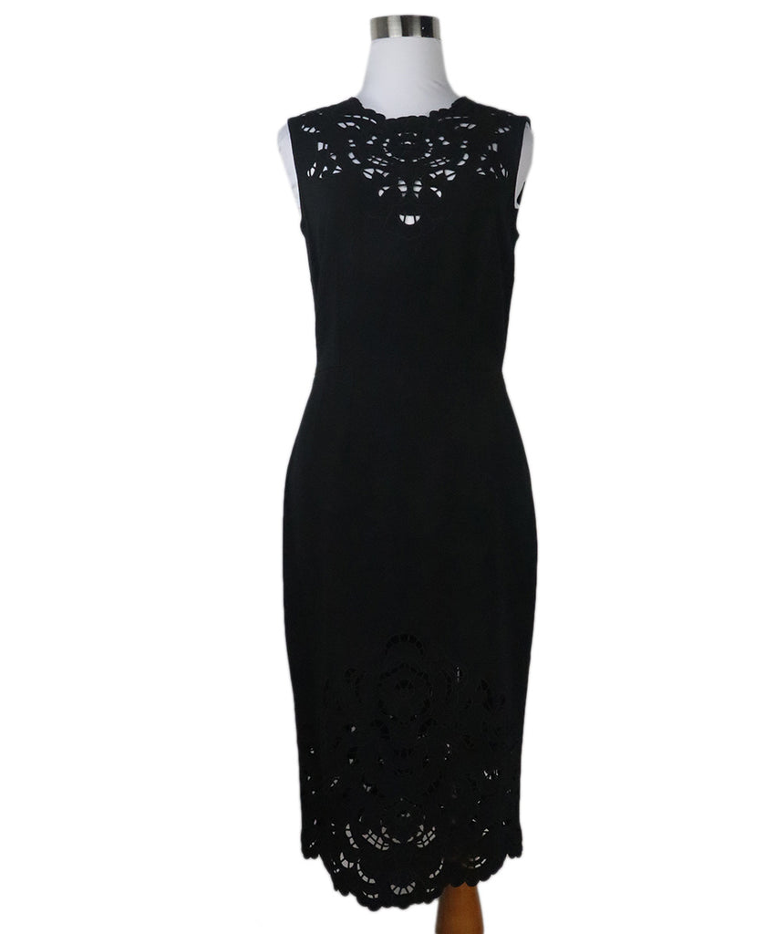 Dolce & Gabbana Black Floral Cutwork Polyamide Dress 