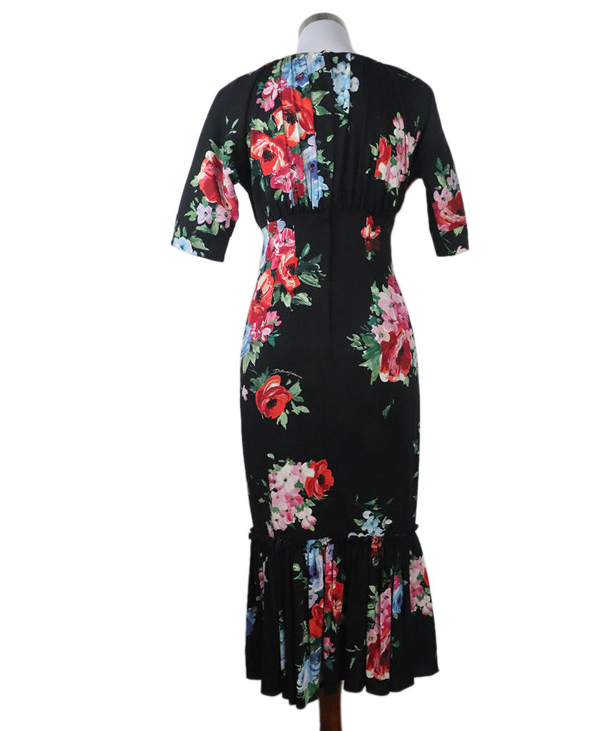 Dolce & Gabbana Black & Multi Floral Dress 2