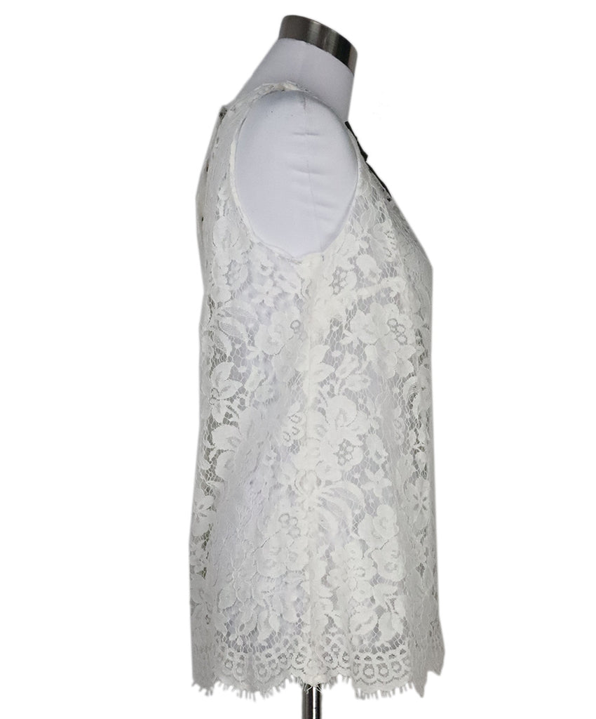 Dolce & Gabbana White Lace Bow Top 1