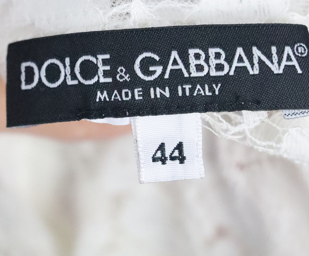 Dolce & Gabbana White Lace Bow Top 3