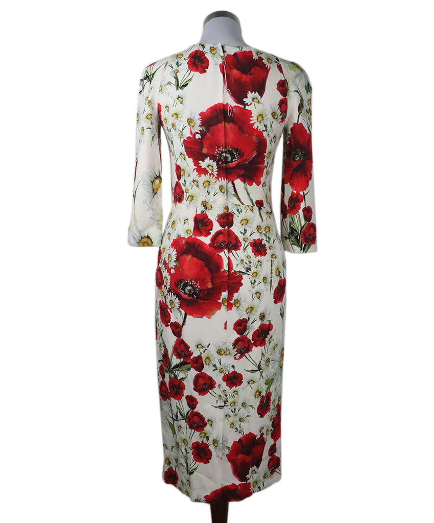 Dolce & Gabbana White & Red Floral Dress 2