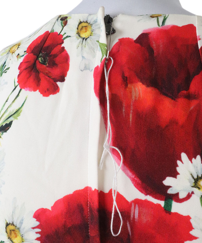 Dolce & Gabbana White & Red Floral Dress 5