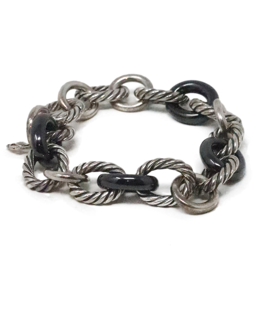 David Yurman Sterling Silver & Ceramic Bracelet 