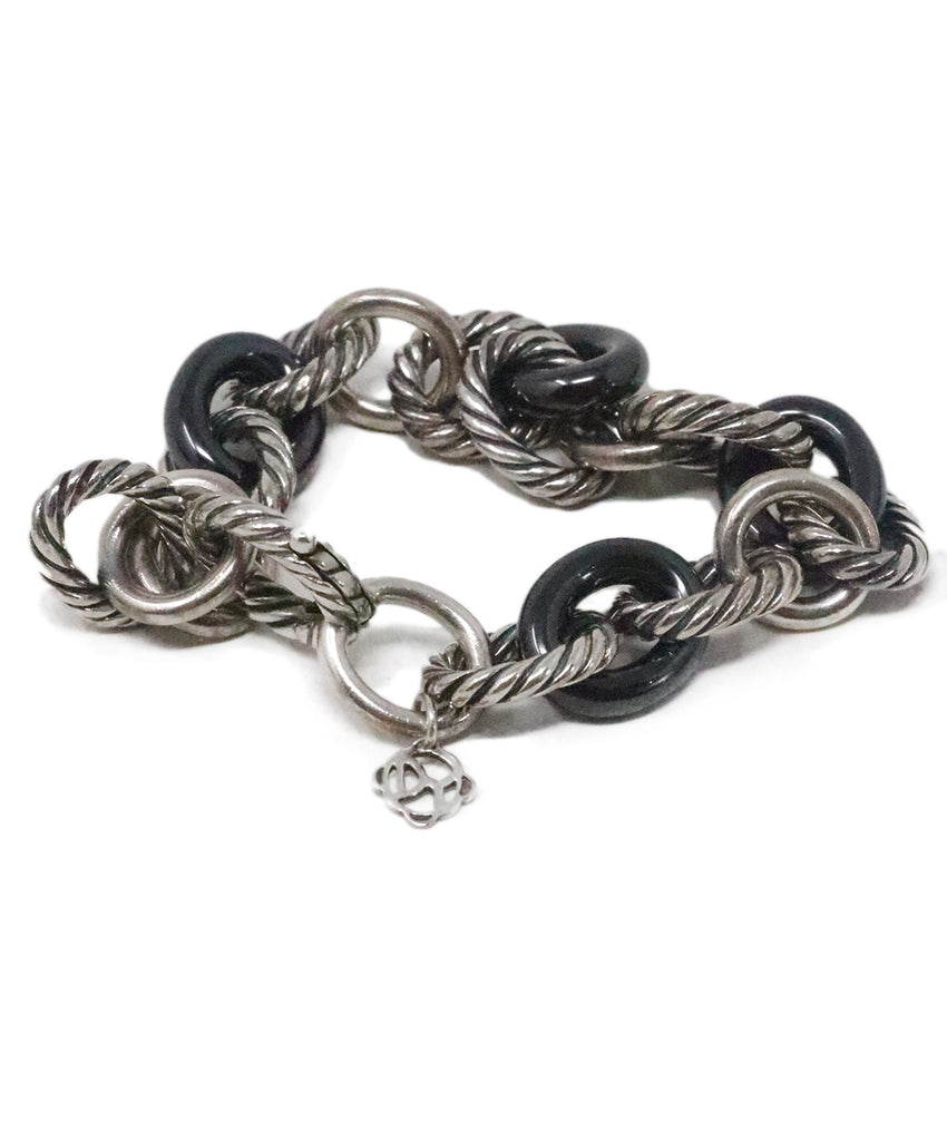 David Yurman Sterling Silver & Ceramic Bracelet 2