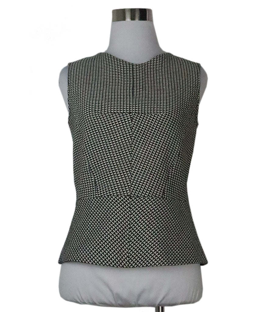 Derek Lam B&W Plaid Wool Top 