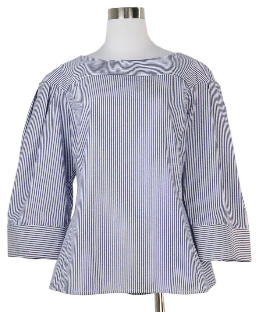 Derek Lam Blue & White Striped Blouse sz 10 - Michael's Consignment NYC