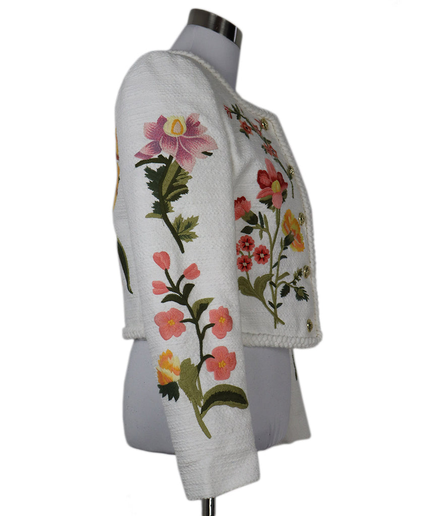 Derek Lam White & Multi Floral Embroidered Jacket 1