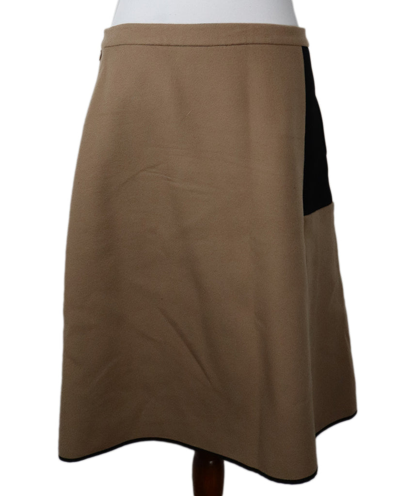 Derek Lam Tan & Black Wool Skirt 