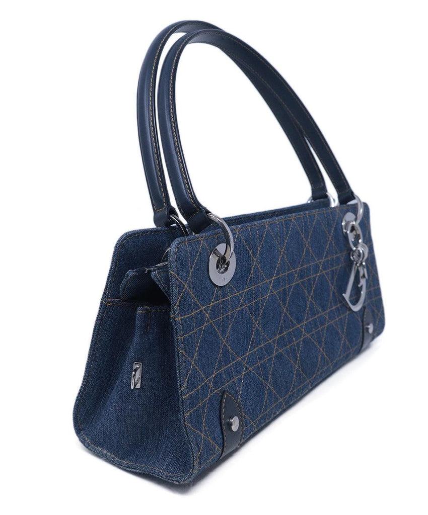 Dior Blue Denim & Leather Handbag 1