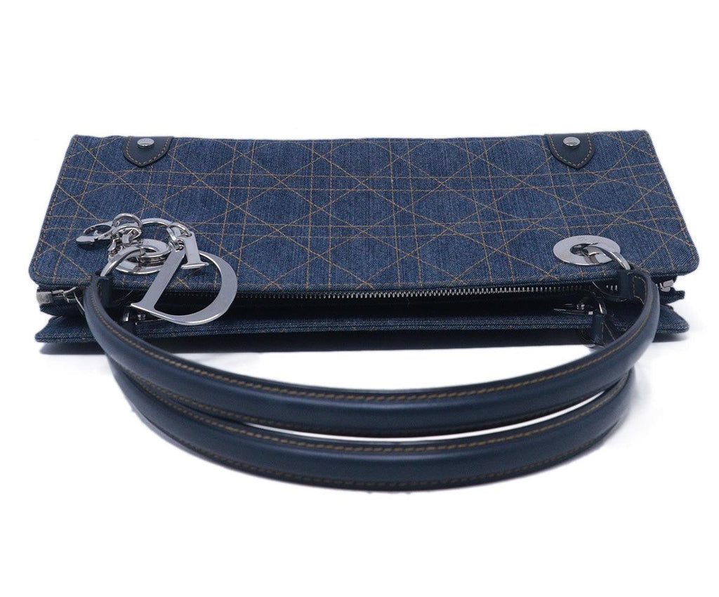 Dior Blue Denim & Leather Handbag 4