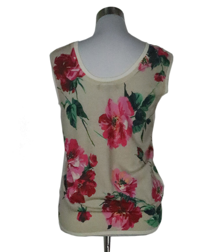 Dolce & Gabbana Beige & Pink Cotton Tank Top 2