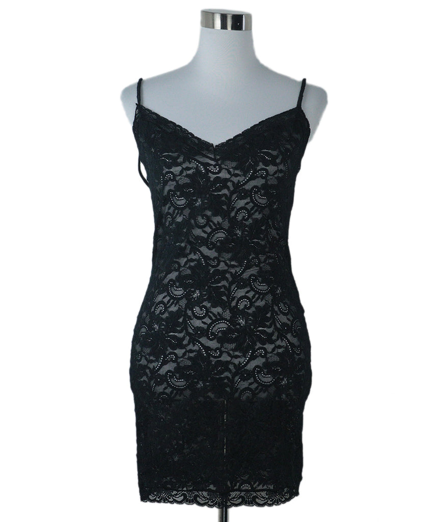 Dolce & Gabbana Vintage Black Lace Slip Dress 