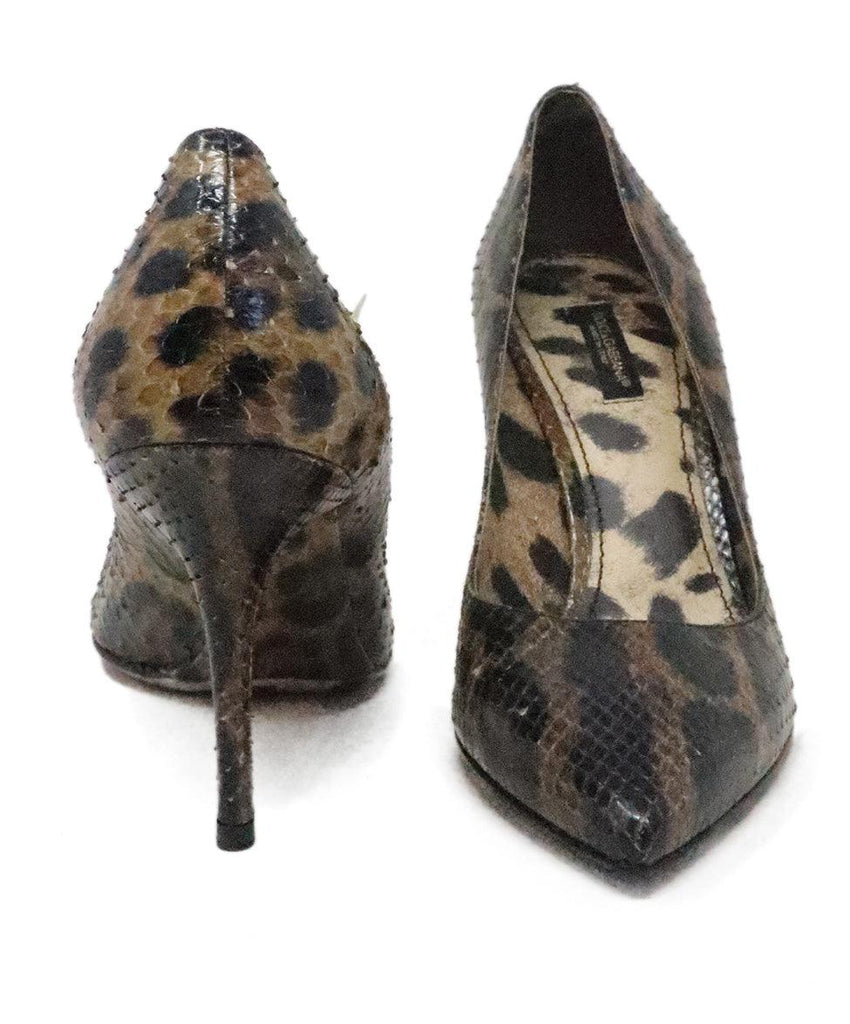 Dolce & Gabbana Leopard Print Snakeskin Heels 2