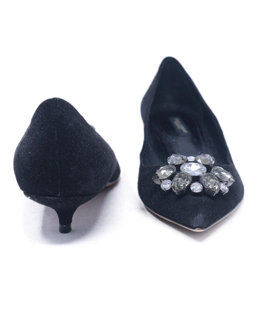 Dolce & Gabbana Black Suede Rhinestone Heels 2