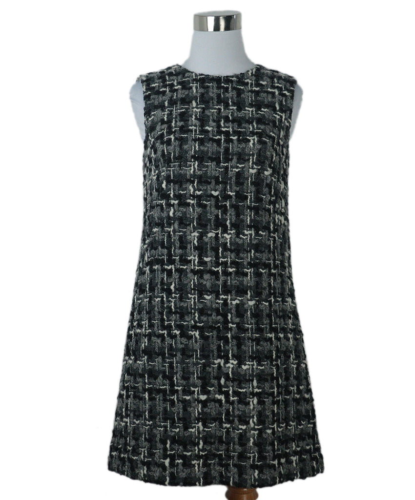 Dolce & Gabbana Grey Tweed Wool Dress 