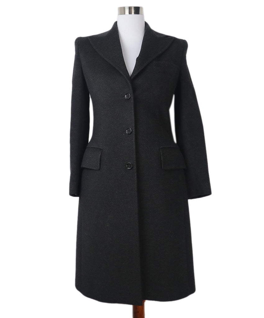 Dolce & Gabbana Coat Grey Charcoal Wool 