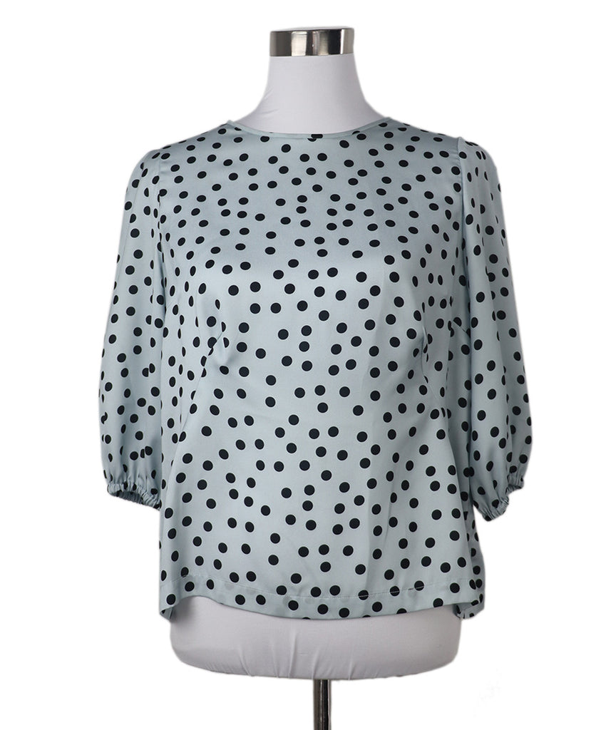 Dolce & Gabbana Grey Black Polka Dots Silk Top 