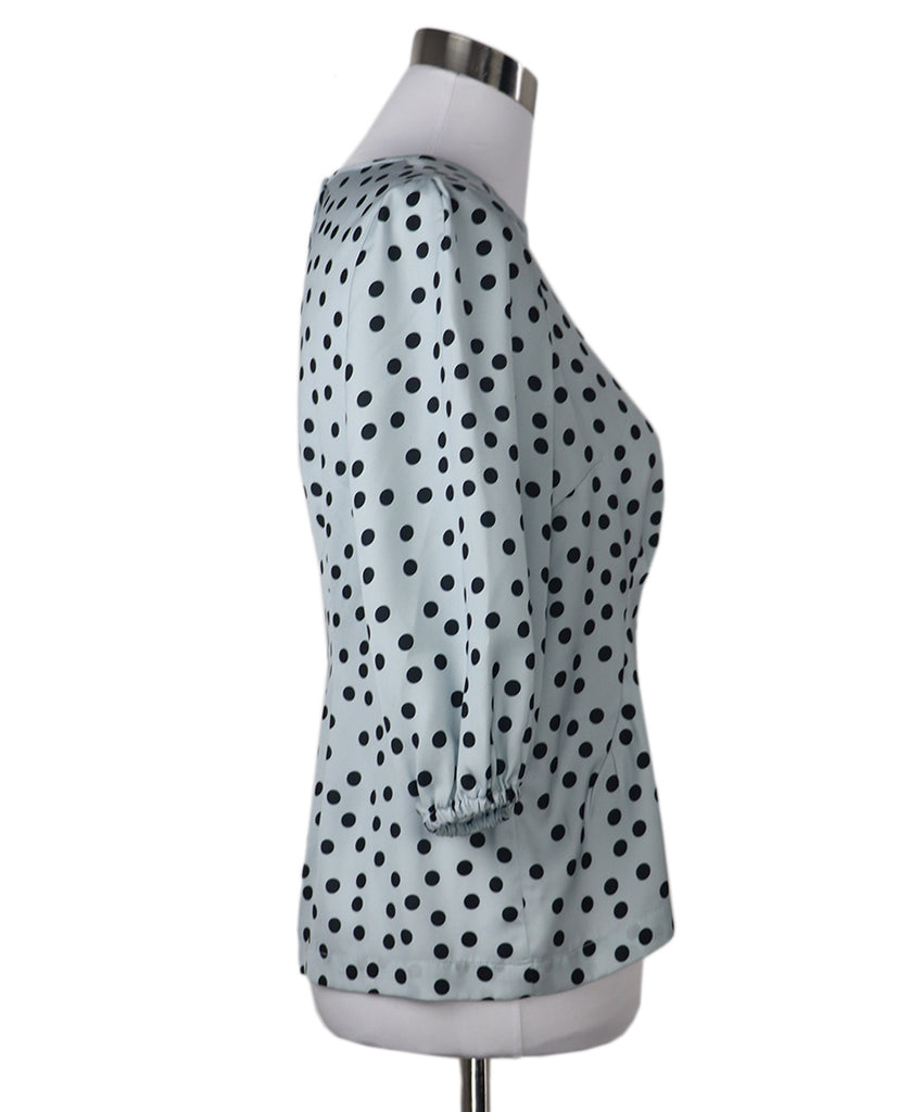 Dolce & Gabbana Grey Black Polka Dots Silk Top 1