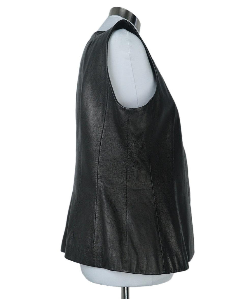 Donna Karan Black Leather Vest 1