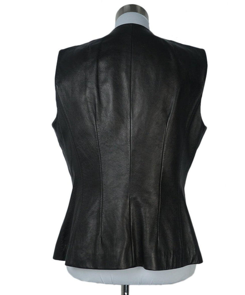 Donna Karan Black Leather Vest 2