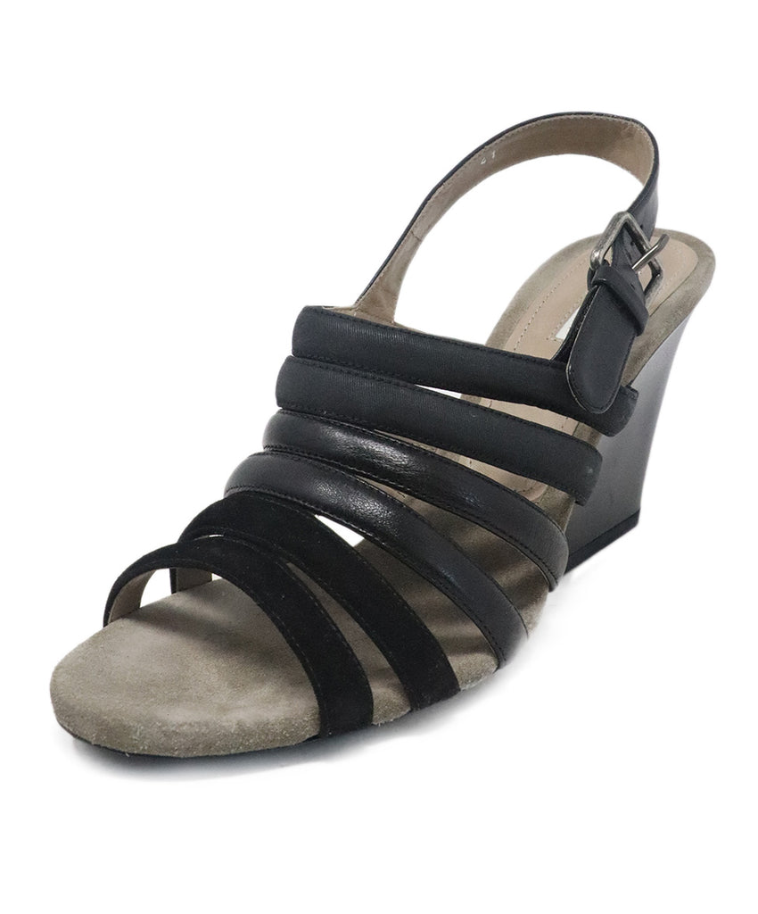 Dries Van Noten Black Suede & Leather Sandals 