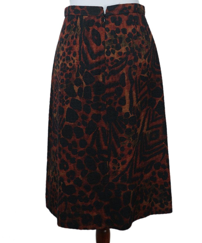 Dries Van Noten Rust & Black Print Skirt 2